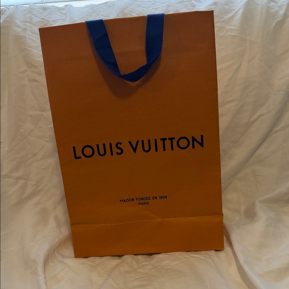 Louis Vuitton Tangerine Bag with Navy Handles